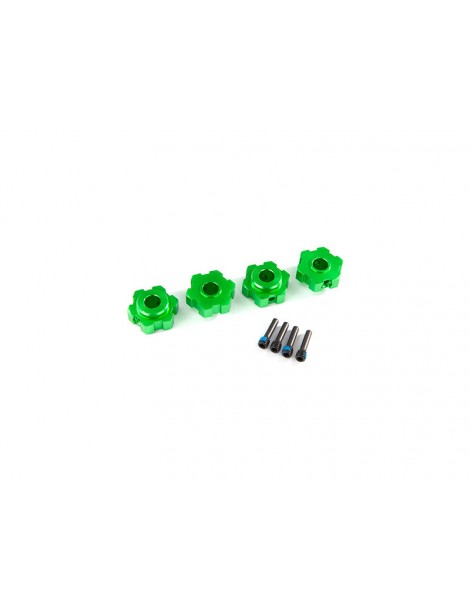 Traxxas Wheel hubs, hex, aluminum (green-anodized) (4)