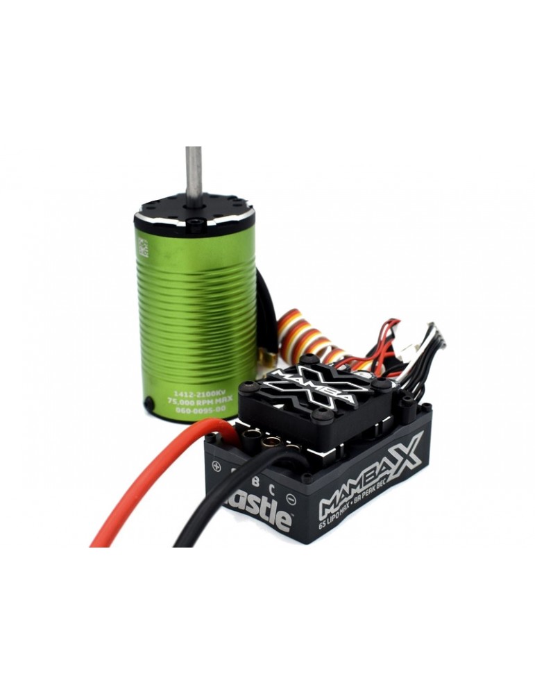Castle Motor 1412 2100KV Senzored 5mm, ESC Mamba X SCT