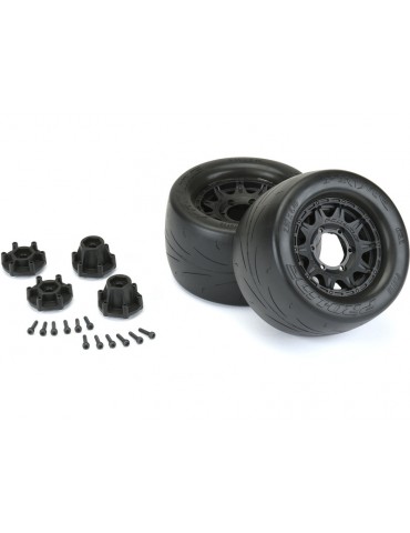Pro-Line Wheels 2.8", Prime Street Tires, Raid Black H12 Wheels (2)
