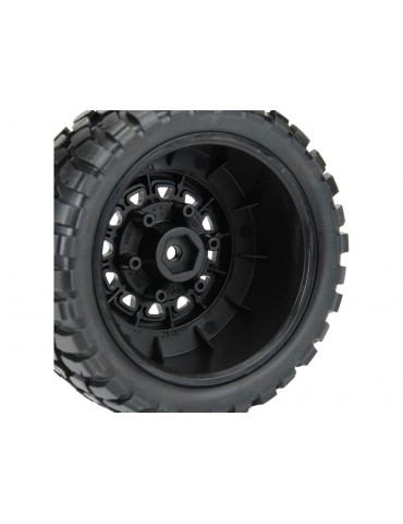 Pro-Line Wheels 2.2/3.0", BFG KR2 M2 SC Tires, Raid H12 Black Wheels (2)