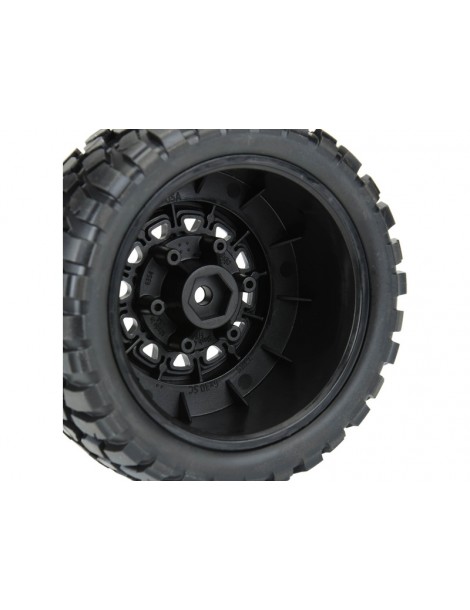 Pro-Line Wheels 2.2/3.0", BFG KR2 M2 SC Tires, Raid H12 Black Wheels (2)