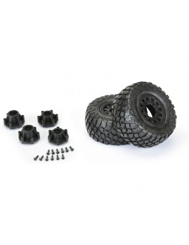 Pro-Line Wheels 2.2/3.0", BFG KR2 M2 SC Tires, Raid H12 Black Wheels (2)