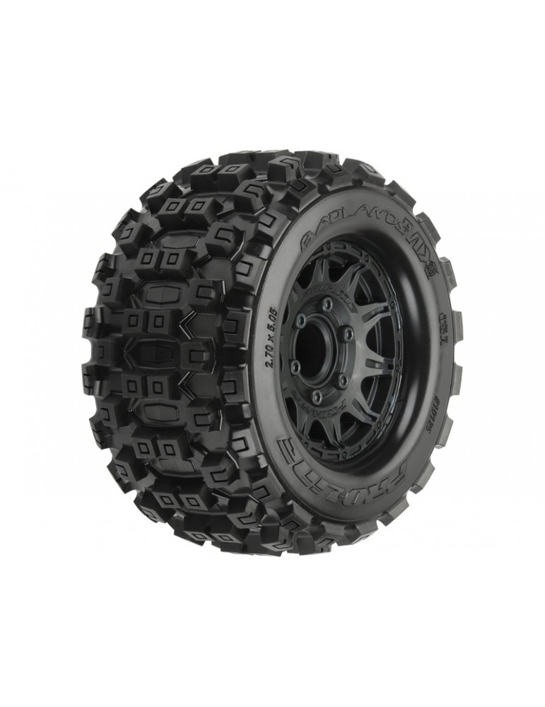 Pro-Line Wheels 2.8", Badlands MX28 Tires, Raid H12 Black Wheels (2)