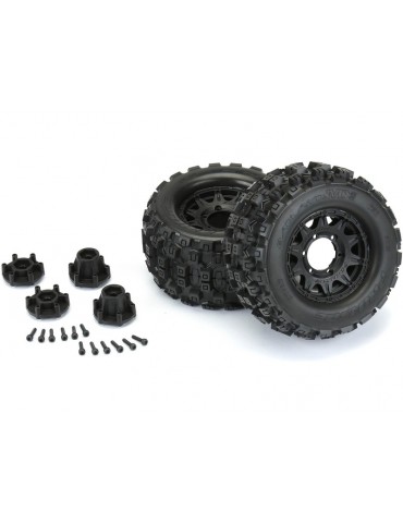 Pro-Line Wheels 2.8", Badlands MX28 Tires, Raid H12 Black Wheels (2)