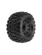 Pro-Line Wheels 3.8", Badlands MX38 Tires, Raid H17 Black Wheels (2)