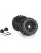 Pro-Line Wheels 3.8", Badlands MX38 Tires, Raid H17 Black Wheels (2)
