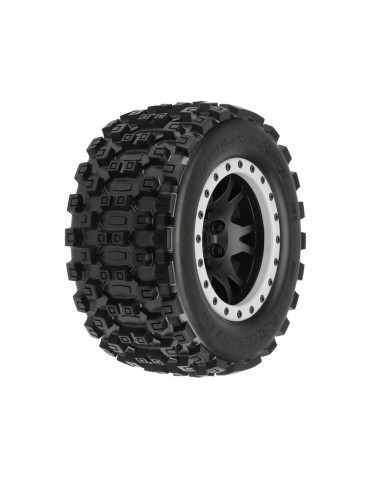 Pro-Line Wheels 4.3", Badlands MX43 Pro-Loc Tires, Impulse H24 Black/Gray Wheels (2)