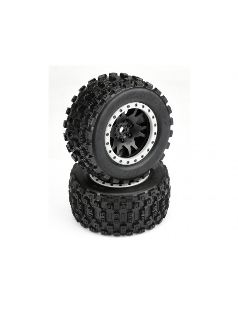 Pro-Line Wheels 4.3", Badlands MX43 Pro-Loc Tires, Impulse H24 Black/Gray Wheels (2)