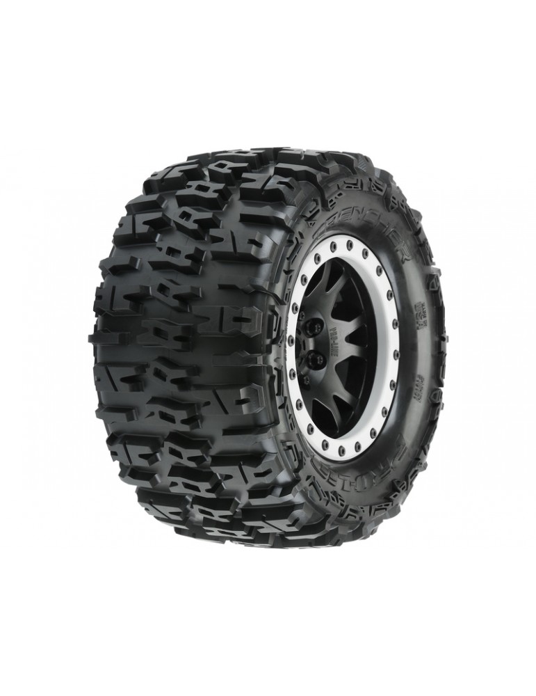 Pro-Line Wheels 4.3", Trencher Pro-Loc Tires, Impulse H24 Black/Gray Wheels (2) (X-Maxx)