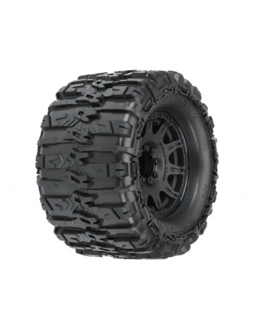 Pro-Line Wheels 3.8", Trencher HP Belted Tires, Raid H17 Black Wheels (2)