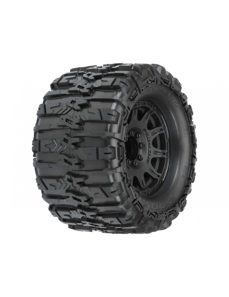 Pro-Line Wheels 3.8", Trencher HP Belted Tires, Raid H17 Black Wheels (2)