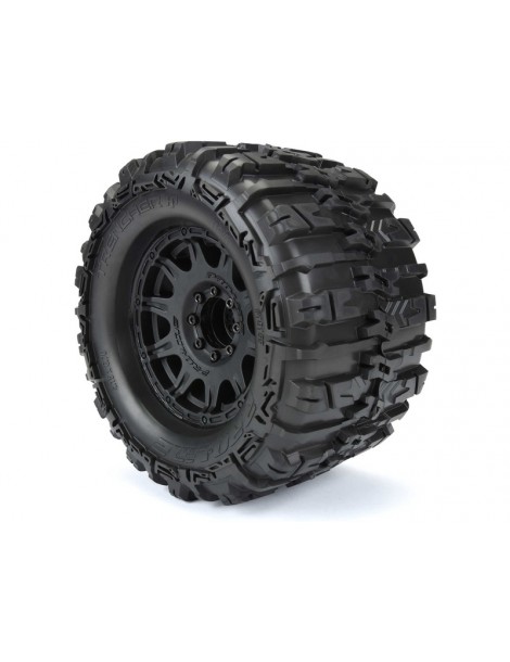 Pro-Line Wheels 3.8", Trencher HP Belted Tires, Raid H17 Black Wheels (2)