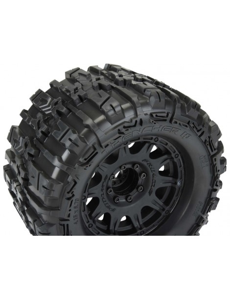 Pro-Line Wheels 3.8", Trencher HP Belted Tires, Raid H17 Black Wheels (2)