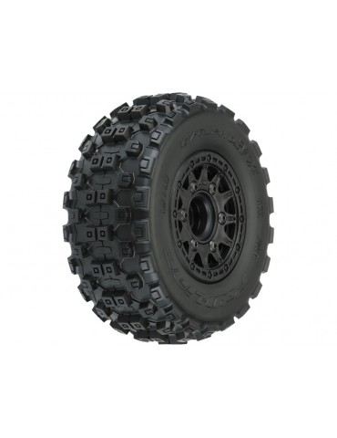 Pro-Line Wheels 2.2/3.0", Badlands MX M2 SC Tires, Raid H12mm Black Wheels (2)