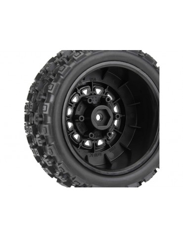 Pro-Line Wheels 2.2/3.0", Badlands MX M2 SC Tires, Raid H12mm Black Wheels (2)