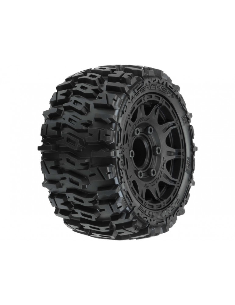 Pro-Line Wheels 2.8", Trencher LP Tires, Raid H12 Black Wheels (2)