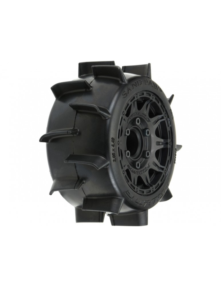 Pro-Line Wheels 2.8", Sand Paw LP Tires, Raid H12 Black Wheels (2)