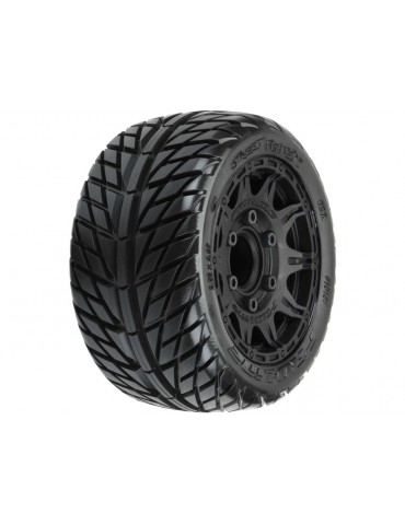 Pro-Line Wheels 2.8", Street Fighter LP Tires, Raid H12 Black Wheels (2)