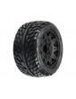 Pro-Line Wheels 2.8", Street Fighter LP Tires, Raid H12 Black Wheels (2)