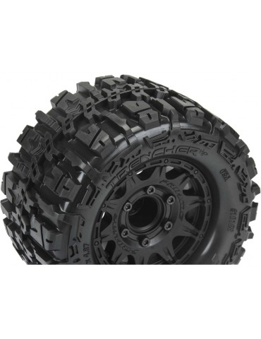 Pro-Line Wheels 2.8", Trencher HP Belted Tires, Raid H12 Black Wheels (2)