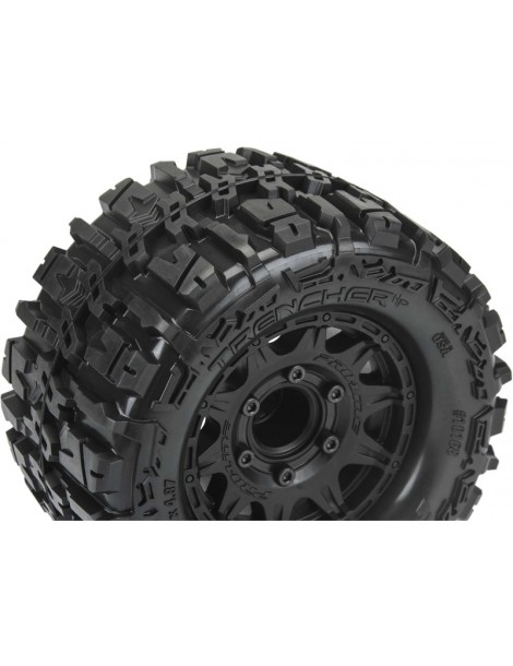 Pro-Line Wheels 2.8", Trencher HP Belted Tires, Raid H12 Black Wheels (2)