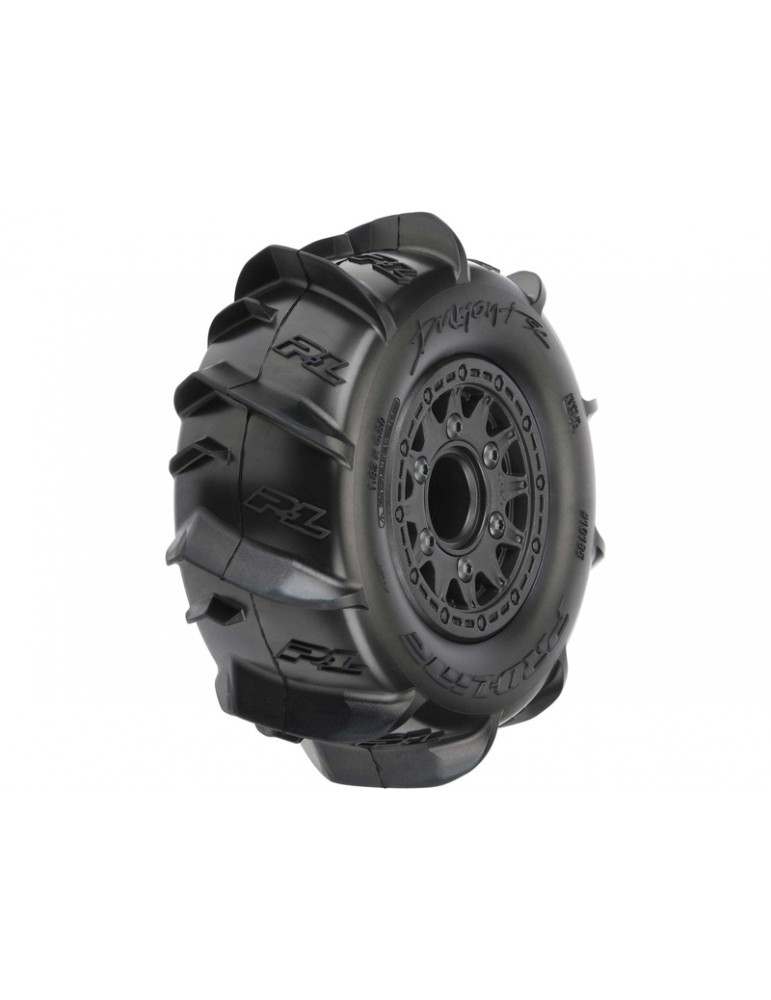 Pro-Line Wheels 2.2/3.0", Dumont SC Tires, Raid H12 Black Wheels (2)