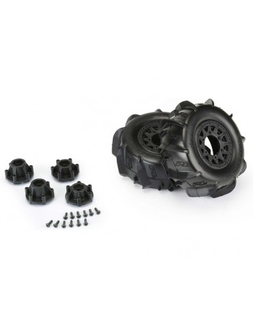 Pro-Line Wheels 2.2/3.0", Dumont SC Tires, Raid H12 Black Wheels (2)