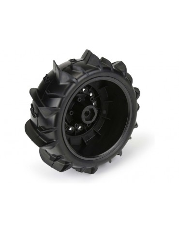 Pro-Line Wheels 2.2/3.0", Dumont SC Tires, Raid H12 Black Wheels (2)