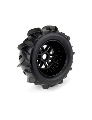 Pro-Line Wheels 2.4/3.3", Dumont Tires, H17 Black Wheels (2)