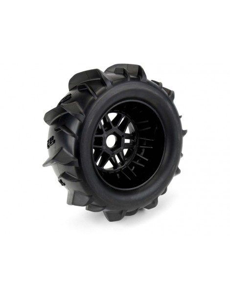 Pro-Line Wheels 2.4/3.3", Dumont Tires, H17 Black Wheels (2)