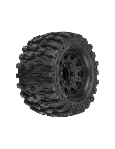 Pro-Line Wheels 2.8", Hyrax Tires, Raid H12 Black Wheels (2)