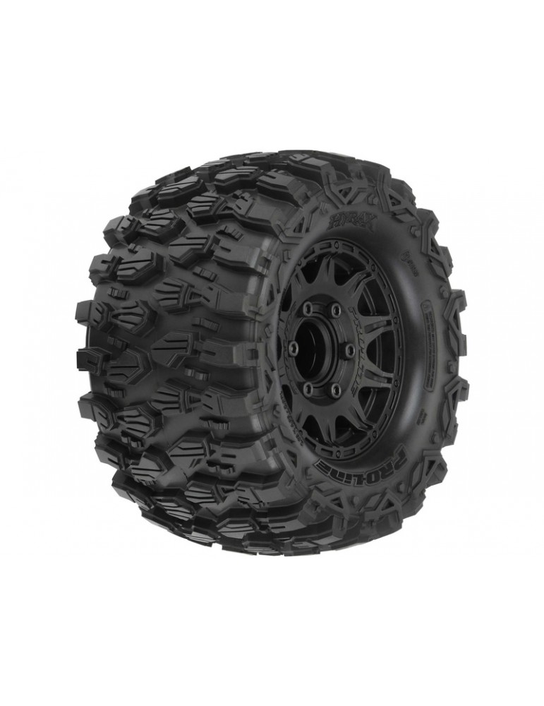Pro-Line Wheels 2.8", Hyrax Tires, Raid H12 Black Wheels (2)