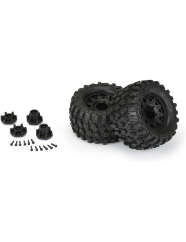 Pro-Line Wheels 2.8", Hyrax Tires, Raid H12 Black Wheels (2)