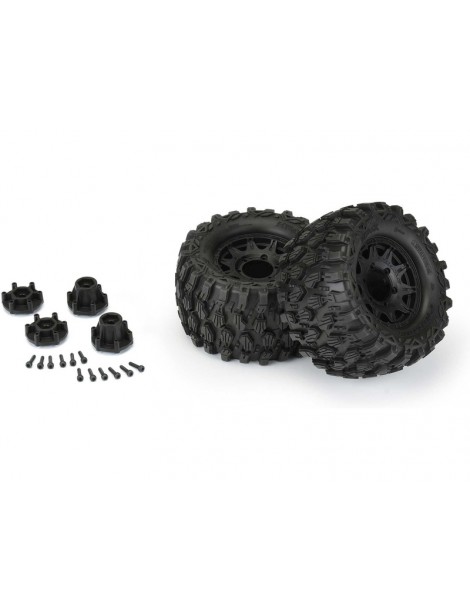 Pro-Line Wheels 2.8", Hyrax Tires, Raid H12 Black Wheels (2)
