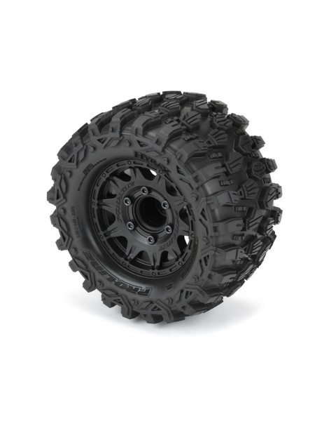Pro-Line Wheels 2.8", Hyrax Tires, Raid H12 Black Wheels (2)