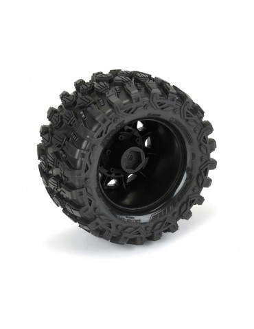 Pro-Line Wheels 2.8", Hyrax Tires, Raid H12 Black Wheels (2)