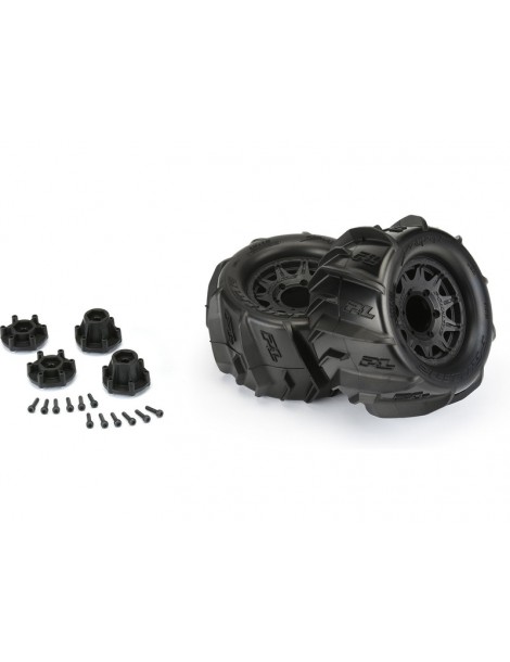 Pro-Line Wheels 2.8", Dumont Tires, Raid H12 Black Wheels (2)