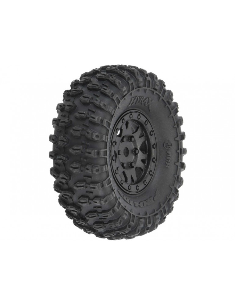 Pro-Line Wheels 1/24, Hyrax Tires, Impulse H7 Black Wheels (4)