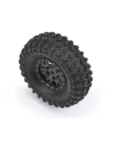 Pro-Line Wheels 1/24, Hyrax Tires, Impulse H7 Black Wheels (4)