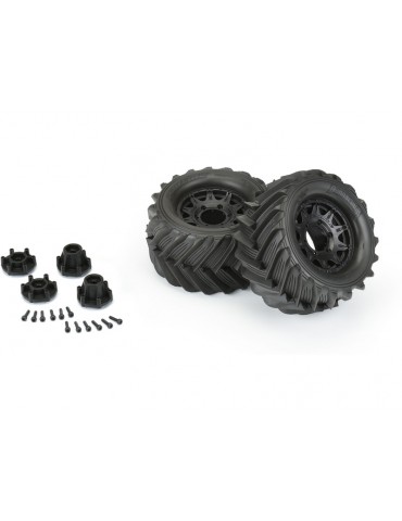 Pro-Line Wheels 2.8", Demolisher Tires, Raid H12 Black Wheels (2)