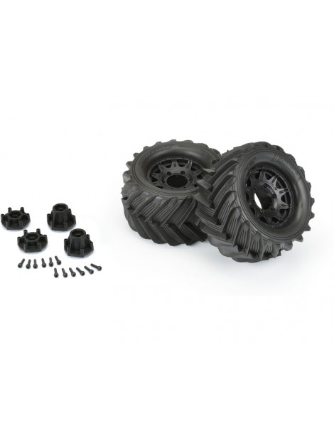 Pro-Line Wheels 2.8", Demolisher Tires, Raid H12 Black Wheels (2)