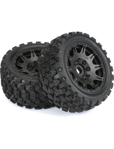 Pro-Line Wheels 5.7", Badlands MX57 Tires, Raid H24 Black Wheels (2)
