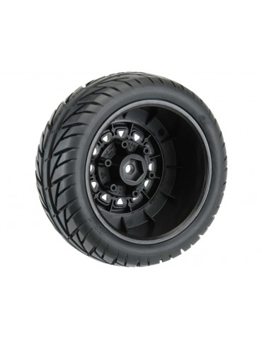 Pro-Line Wheels 2.2/3.0", Street Fighter SC Tires, Raid H12 Black Wheels (2)