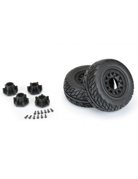Pro-Line Wheels 2.2/3.0", Street Fighter SC Tires, Raid H12 Black Wheels (2)