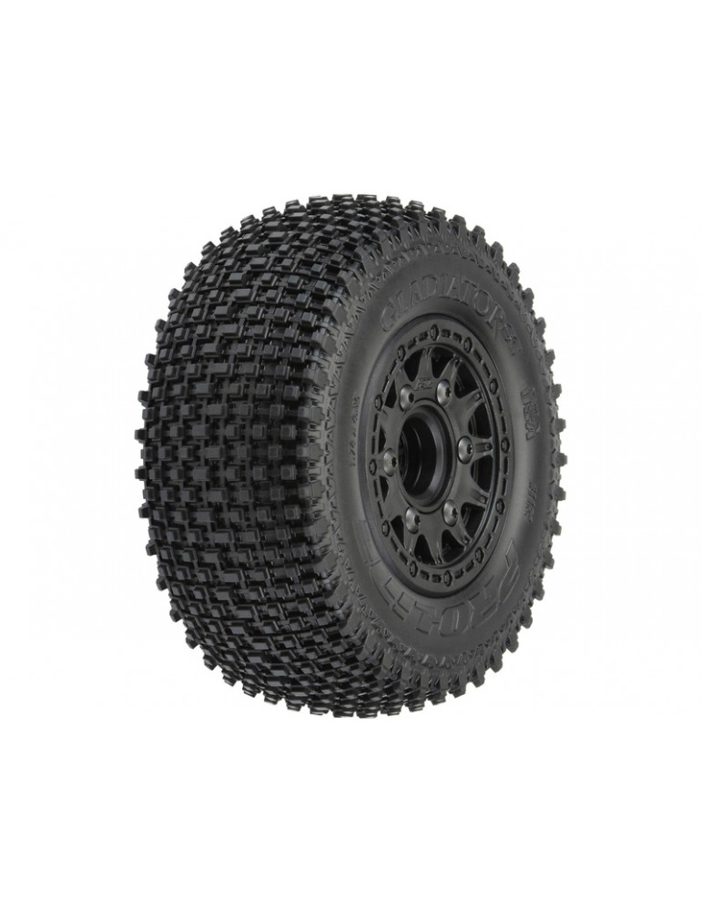 Pro-Line Wheels 2.2/3.0", Gladiator M2 SC Tires, Raid H12 Black Wheels (2)