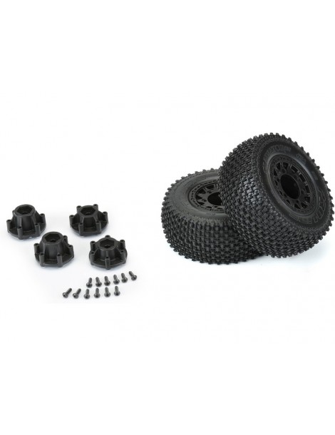 Pro-Line Wheels 2.2/3.0", Gladiator M2 SC Tires, Raid H12 Black Wheels (2)