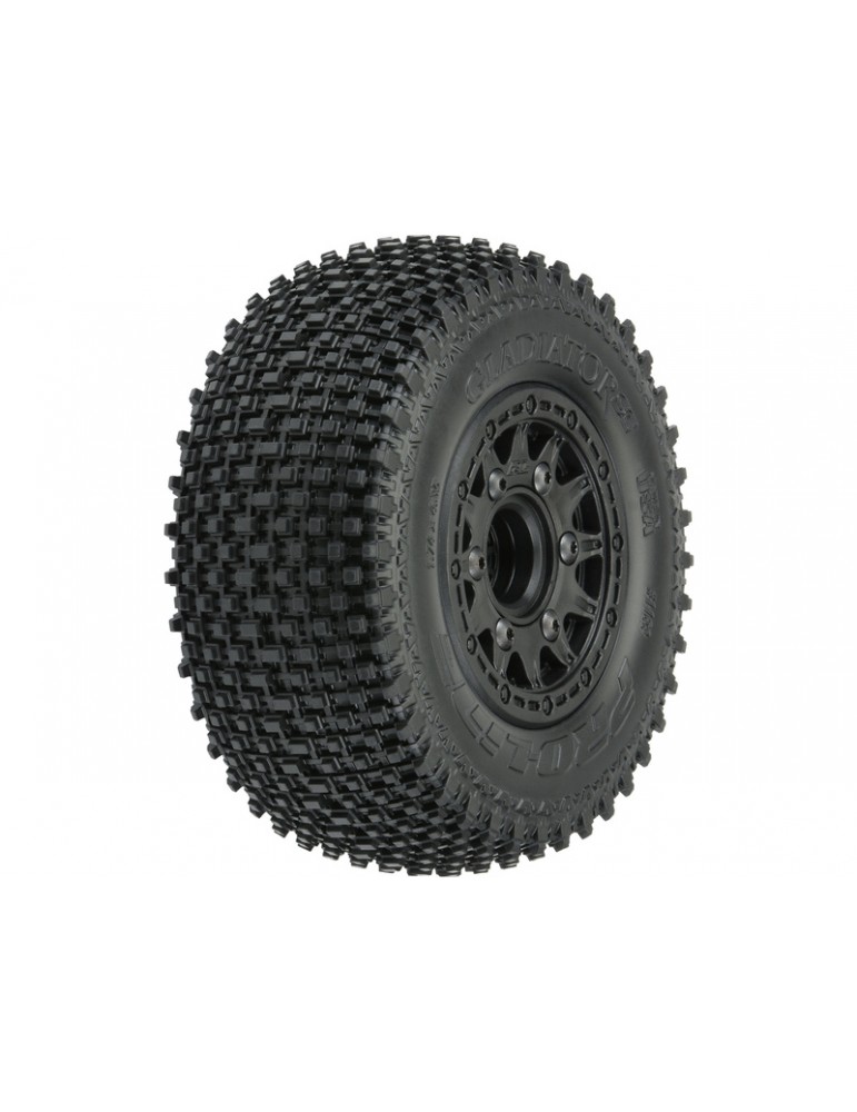 Pro-Line Wheels 2.2/3.0", Gladiator M3 SC Tires, Raid H12 Black Wheels (2)