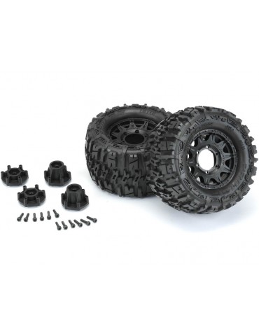 Pro-Line Wheels 2.8", Trencher Tires, Raid H12 Black Wheels (2)