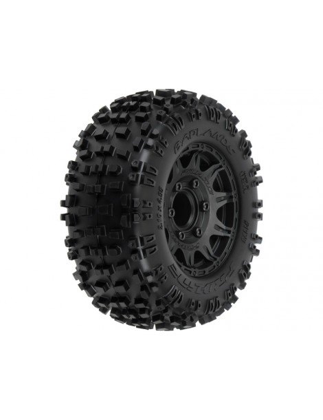Pro-Line Wheels 2.8", Badlands Tires, Raid H12 Black Wheels (2)