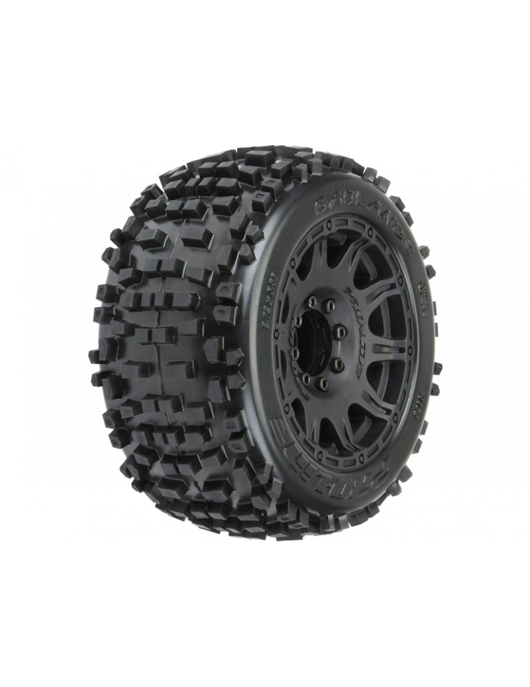 Pro-Line Wheels 3.8", Badlands 3.8" MT H17mm Blk Raid (2)